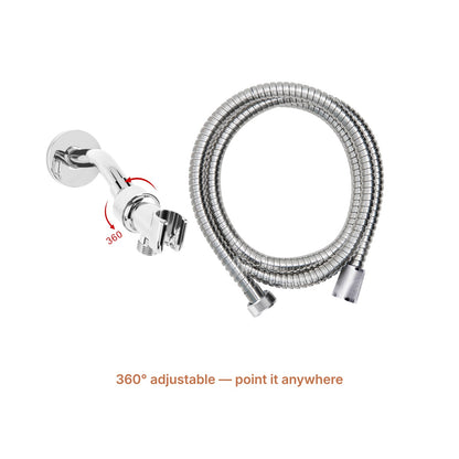 Handheld Shower Conversion Kit — Hose + 360° Bracket